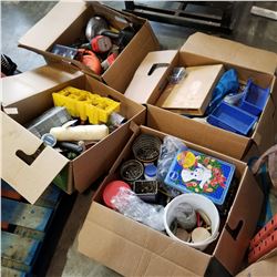 4 BOXES OF TOOLS AND SHOP SUPPLIES