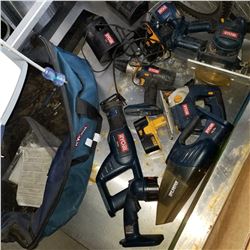 RYOBI 18VOLT 7 PIECE COMBO TOOL SET, 2 CHARGERS, 2 BATTERIES IN BAG