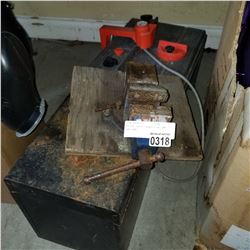 ROUTER TABLE, BENCH VISE, AND TOOL BOX
