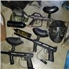 Image 3 : 3 PAINTBALL GUNS W/ MASKS AND ACCESSORIES