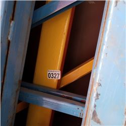 SECTION OF PALLET RACKING 8 x 4 FT W/ 3 YELLOW SHELVES