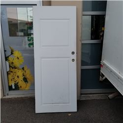 WHITE METAL EXTERIOR DOOR 79"X 31.5"