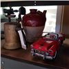 Image 1 : ANTIQUE BLOW TORCH POTTERY VASE AND METAL CAR