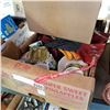 Image 3 : BOX OF WORK GLOVES, PET DIAPERS, AND DISHES