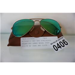 AUTHENTIC RAY BAN SUNGLASSES POLARIZED LENSE MODEL 3025 112/9P W/ CASE AND CLOTH - RETAIL $258