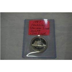 1987 CANADIAN SPECIMEN SILVER DOLLAR .500 SILVER