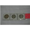 Image 3 : 3 CANADIAN SILVER 50c COINS 1955, 1956, 1957 .800 SILVER
