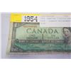 Image 3 : 1954 CANADIAN 1 DOLLAR BANK NOTE - SCARCER REPLACEMENT NOTE