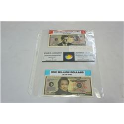 U.S. MILLION DOLLAR BILLS - JOHN F KENNEDY AND JOHNNY CASH