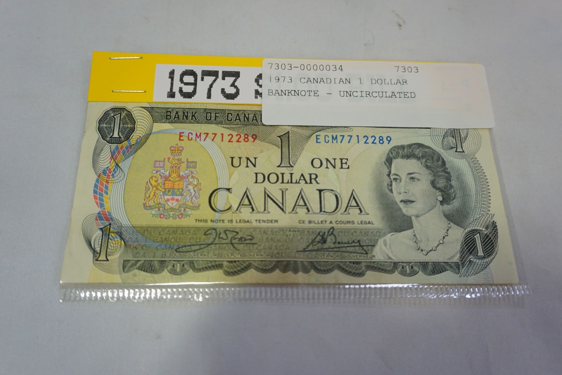 1973 CANADIAN 1 DOLLAR BANKNOTE UNCIRCULATED Big Valley Auction 1973-canadian-1-dollar-banknote-uncirculated-big-valley-auction