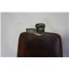 Image 2 : ANTIQUE MADE IN ENGLAND LEATHER AND METAL HIP FLASK