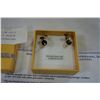 Image 2 : STERLING SILVER YELLOW GOLD PLATED GENUINE 0.52CT BLACK SPINEL EARRINGS W/ APPRAISAL $600