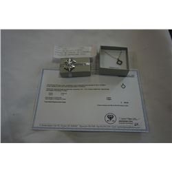 STERLING SILVER DIAMOND PENDANT W/ CHAIN, 24 DIAMONDS/ 0.08CTS W/ APPRAISAL $350