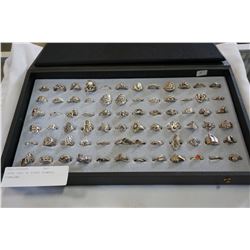 LARGE TRAY OF RINGS STAMPED STERLING