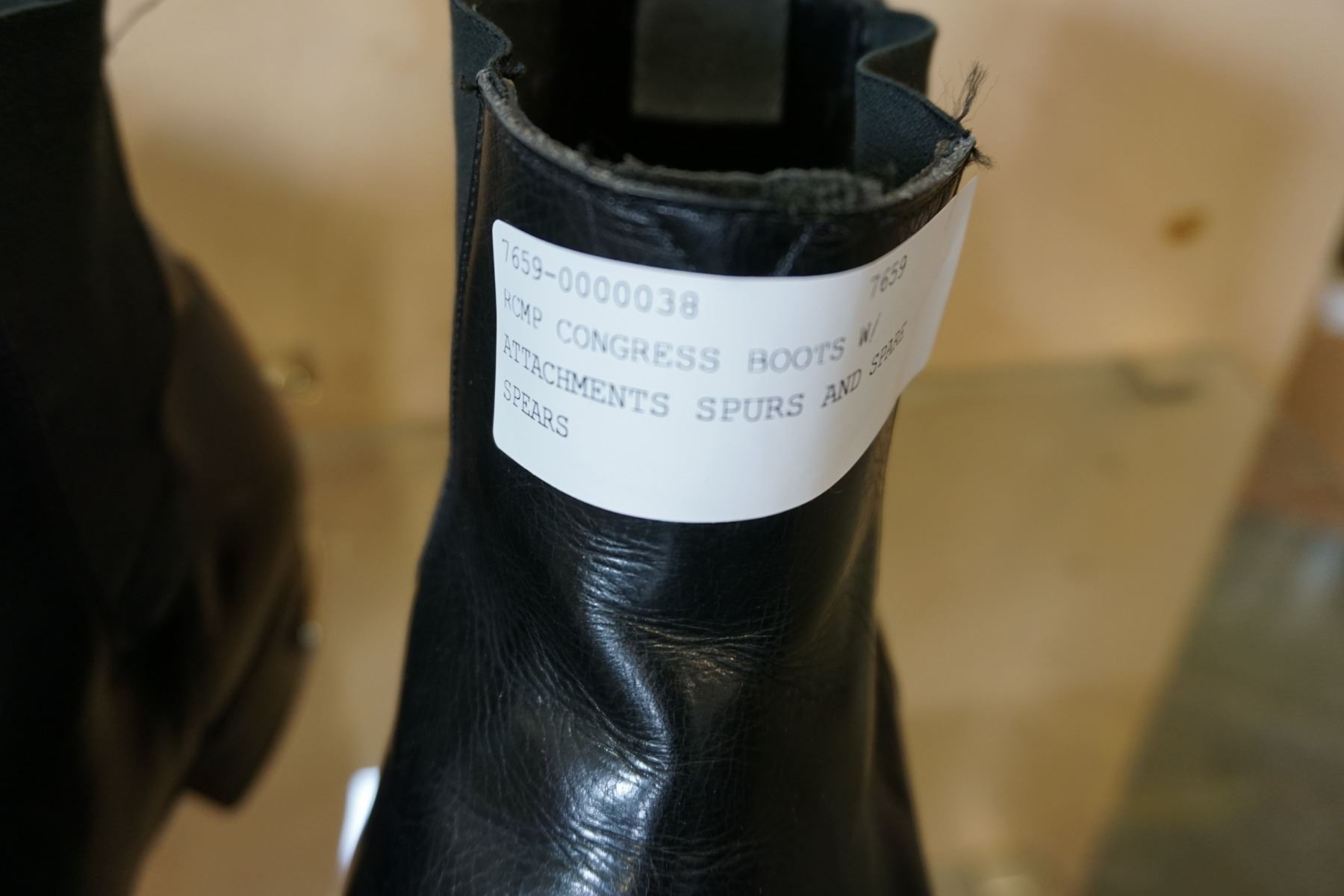 RCMP CONGRESS BOOTS W/ ATTACHMENTS SPURS AND SPARE SPEARS Big Valley