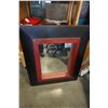 Image 2 : RED AND BLACK DECORATIVE MIRROR