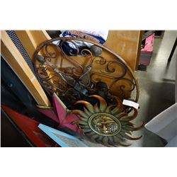 METAL SUN AND FLOWER DECORATIONS
