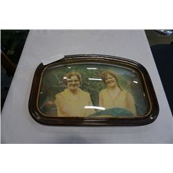 BOWED GLASS ANTIQUE PICTURE