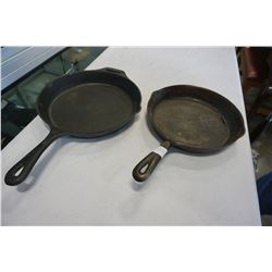 WAGNER AND OTHER 10 TO 12" CAST IRON FRYING PANS