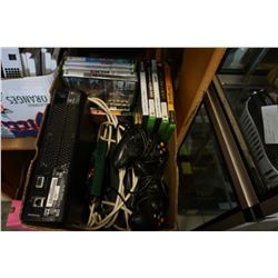 XBOX 360 W/ GAMES AND HANDHELD FOOTBALL GAME