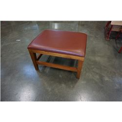 LEATHER AND WOOD FOOT STOOL