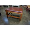 Image 2 : LEATHER AND WOOD FOOT STOOL