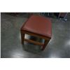 Image 4 : LEATHER AND WOOD FOOT STOOL