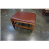 Image 1 : LEATHER AND WOOD FOOT STOOL