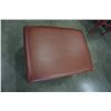 Image 3 : LEATHER AND WOOD FOOT STOOL