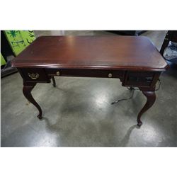 MAHOGANY 2 DRAWER DESK W/ POWER