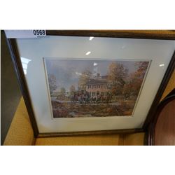 WOOD FRAMED PRINT SIGNED P.D.W