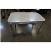 Image 2 : MID CENTURY MODERN DINING TABLE AND 3 BROWN LEATHER CHAIRS