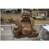 Image 1 : WOOD CARVED BUDDAH