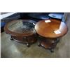 Image 1 : ASHLEY FLOOR MODELL OVAL GLASS TOP COFFEE TABLE AND ROUND ENDTABLE, RETAIL $799