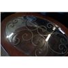 Image 4 : ASHLEY FLOOR MODELL OVAL GLASS TOP COFFEE TABLE AND ROUND ENDTABLE, RETAIL $799