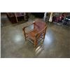 Image 1 : LEATHER AND WOOD ARM CHAIR