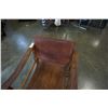 Image 3 : LEATHER AND WOOD ARM CHAIR