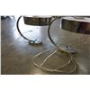 Image 2 : PAIR OF BRUSHED METAL TABLE LAMPS W/ OUTLETS