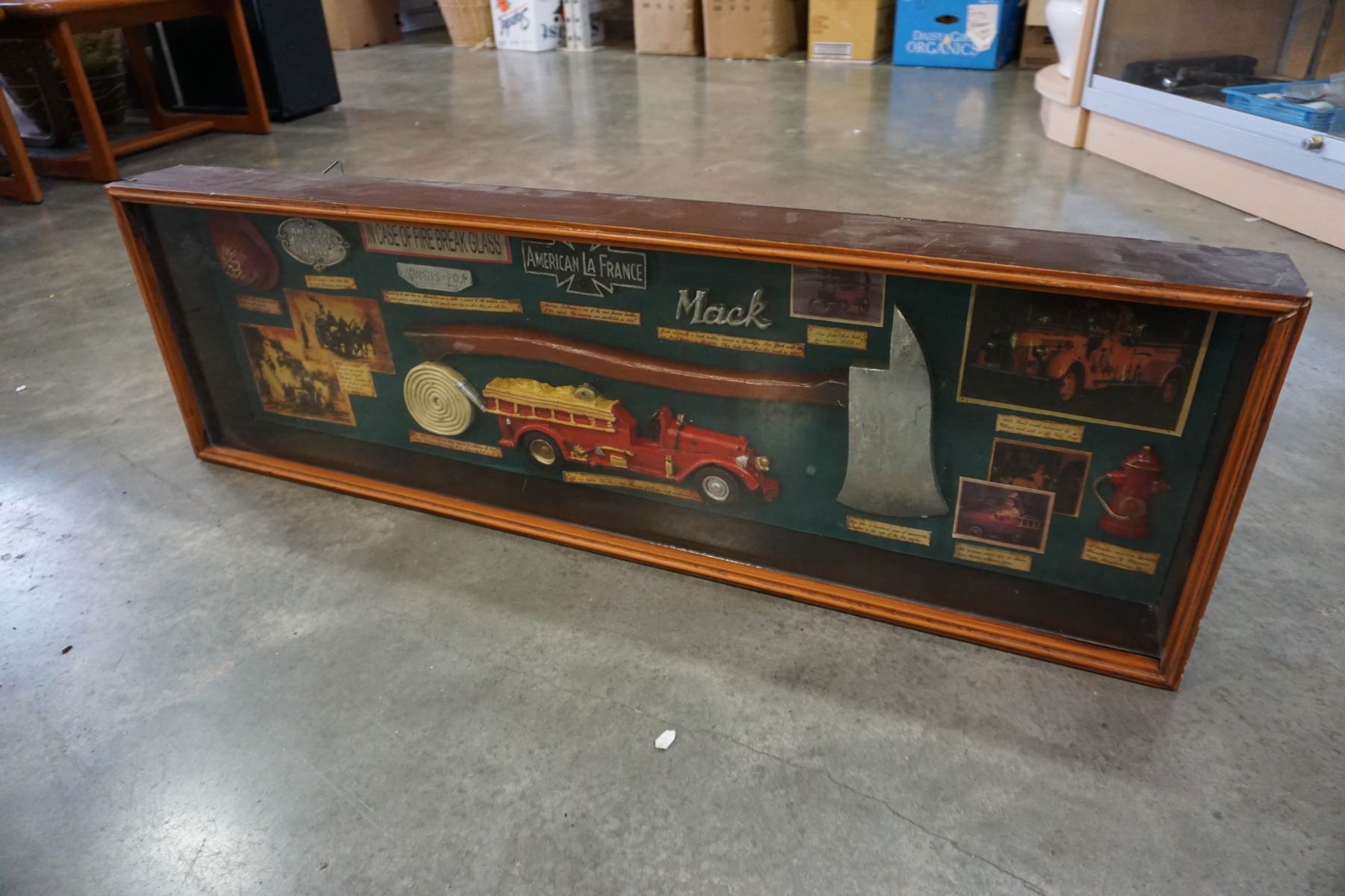 FIRE FIGHTER SHADOW BOX W/ AXE - Big Valley Auction