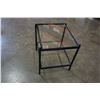 Image 1 : 2-TIER BLACK AND METAL AND GLASS END TABLE