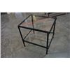 Image 2 : 2-TIER BLACK AND METAL AND GLASS END TABLE