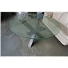 Image 1 : ROUND MODERN GLASS TOP DINING TABLE 4 1/2 FT
