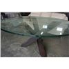 Image 3 : ROUND MODERN GLASS TOP DINING TABLE 4 1/2 FT