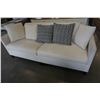 Image 1 : BOILER & COMPANY WHITE FABRIC COUCH W/ 5 ACCENT PILLOWS