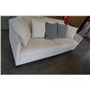 Image 2 : BOILER & COMPANY WHITE FABRIC COUCH W/ 5 ACCENT PILLOWS