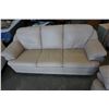 Image 2 : TAN LEATHER 3 SEATER COUCH & MATCHING LOVE SEAT