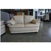 Image 7 : TAN LEATHER 3 SEATER COUCH & MATCHING LOVE SEAT