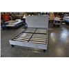 Image 1 : GREY VELVET QUEENSIZED PLATFORM BEDFRAME