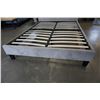 Image 4 : GREY VELVET QUEENSIZED PLATFORM BEDFRAME
