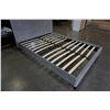 Image 5 : GREY VELVET QUEENSIZED PLATFORM BEDFRAME